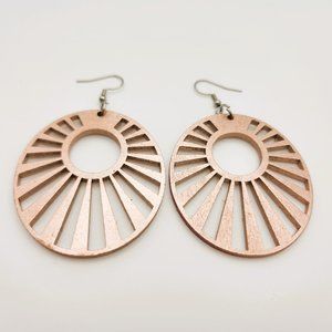 2/$30 SALE Wooden Rose Gold Earrings - Handmade